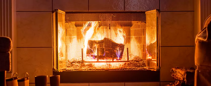 Mendota Hearth Landscape Fireplace Installation in Mineola, New York